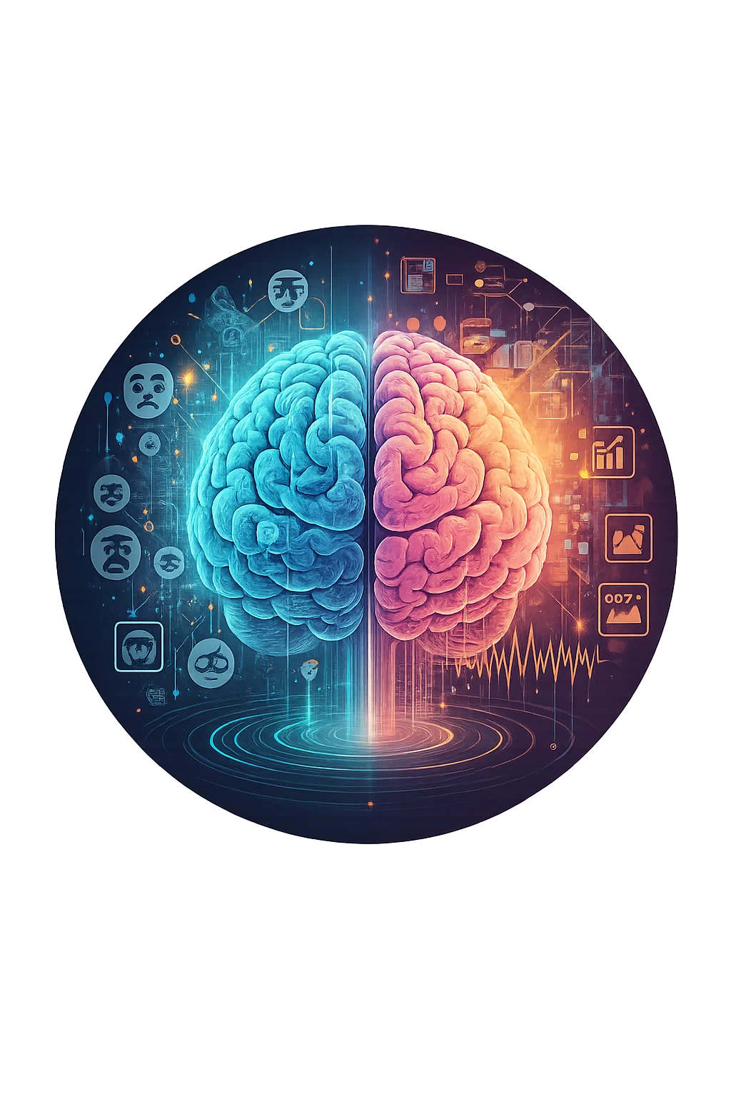 Abstract AI and Psychology Brain